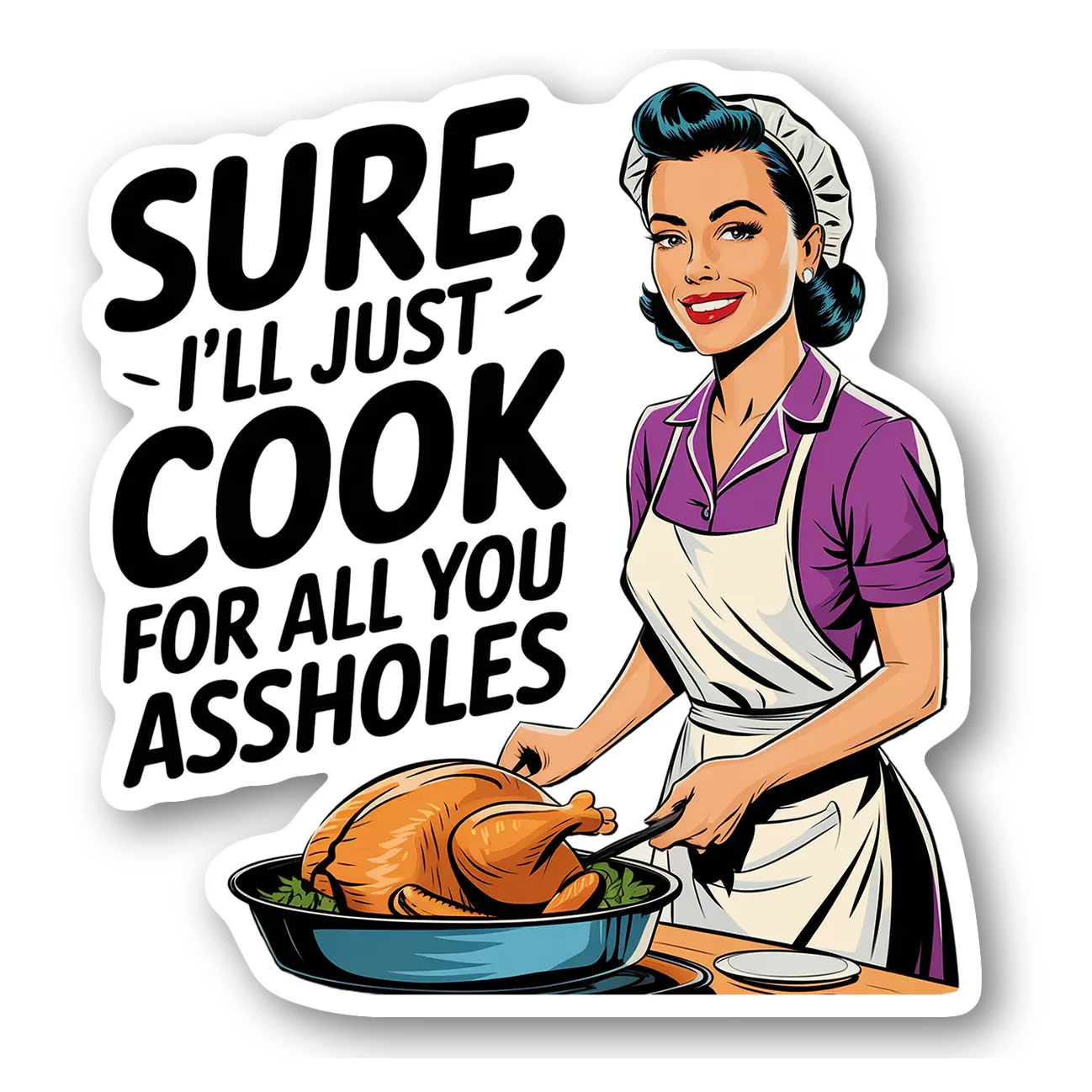 Sassy Cook Retro Sticker