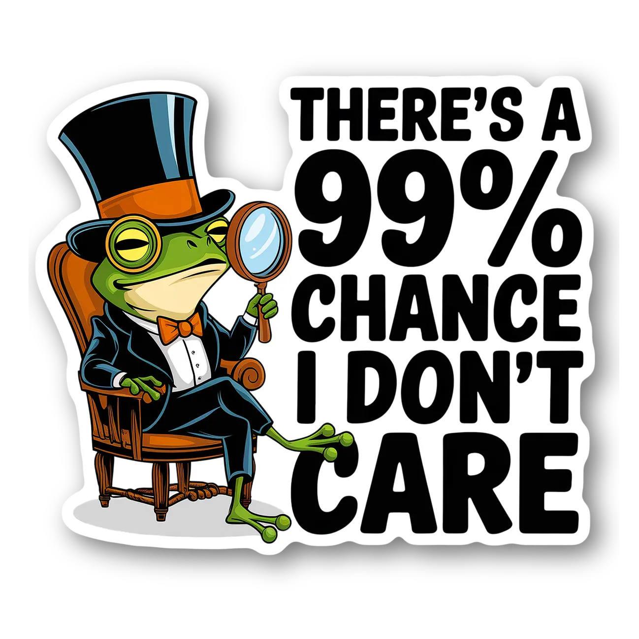 Sassy Frog with Magnifying Glass Sticker