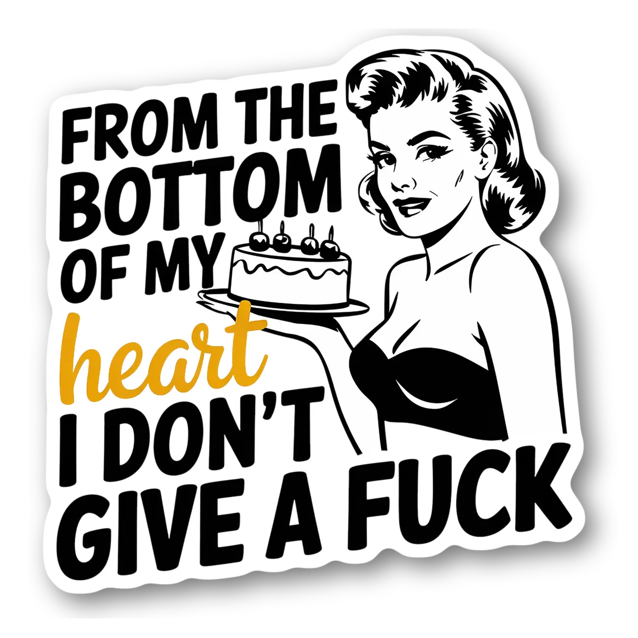 Sassy Heartfelt Cake Lady Sticker