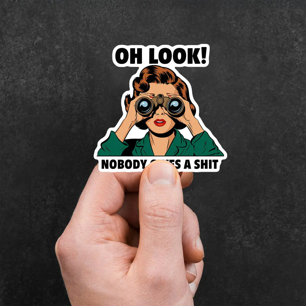 Sassy Woman with Binoculars Sticker