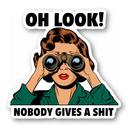 Sassy Woman with Binoculars Sticker