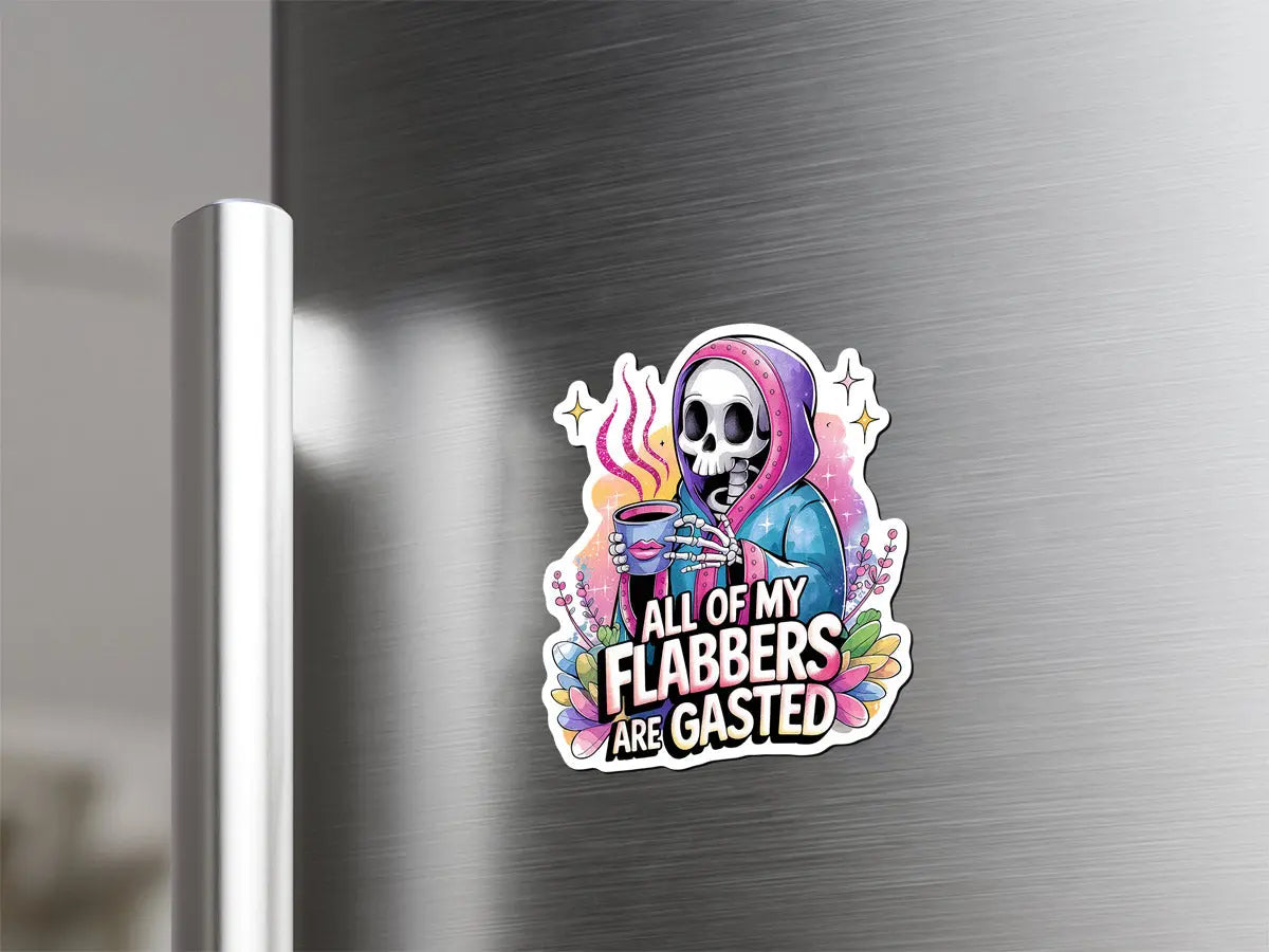 Skeleton with Coffee Mug Magnet