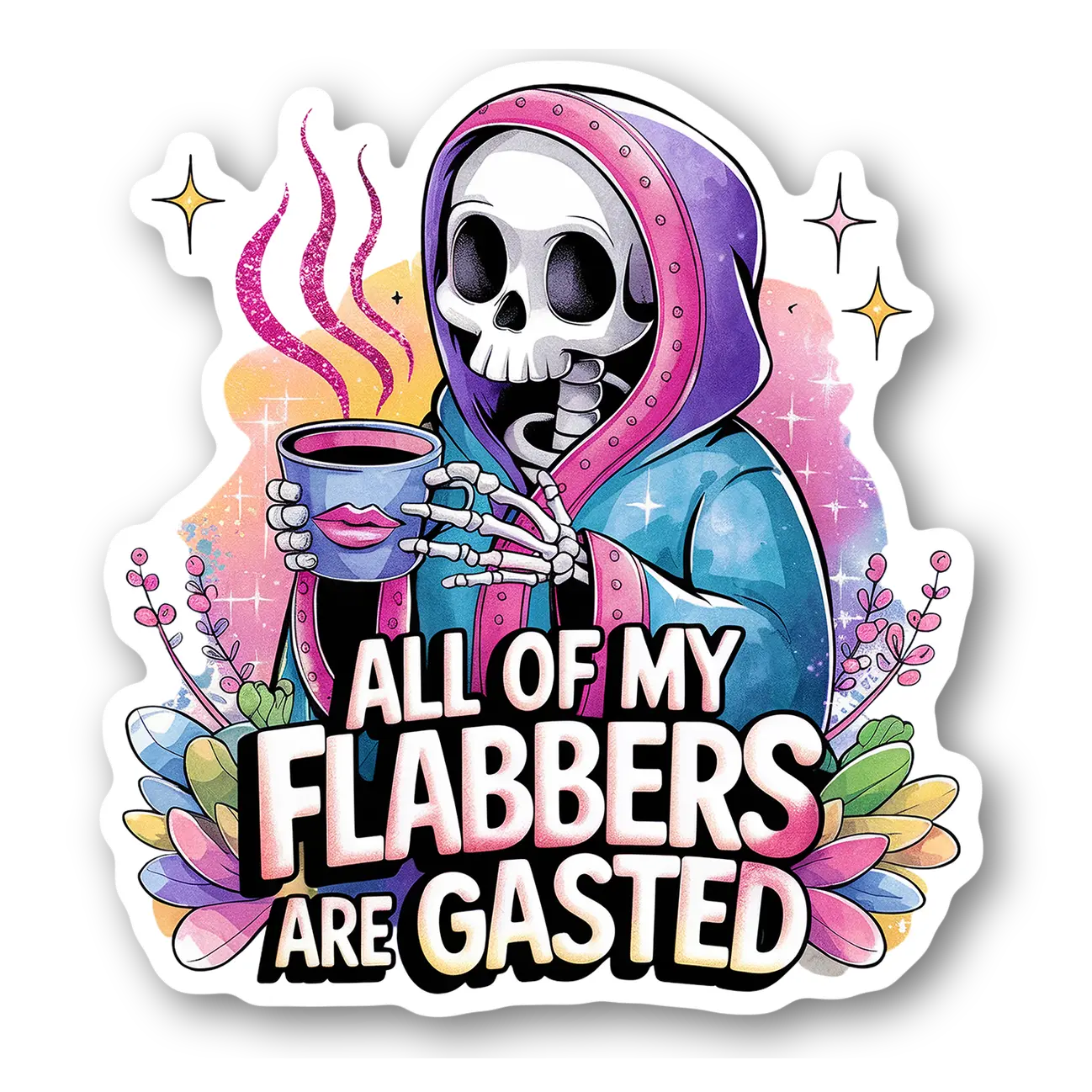 Skeleton with Coffee Mug Magnet