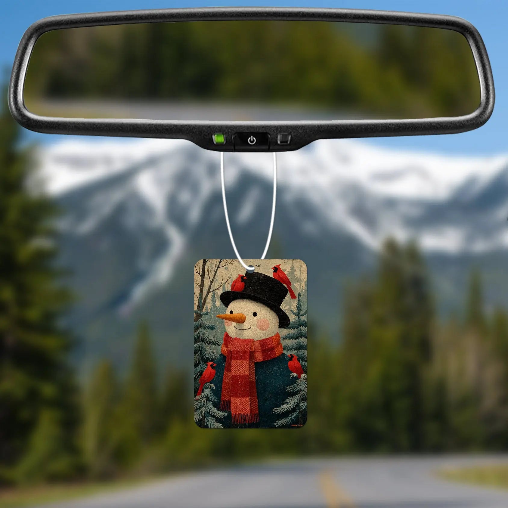 Snowman With Cardinals Air Freshener