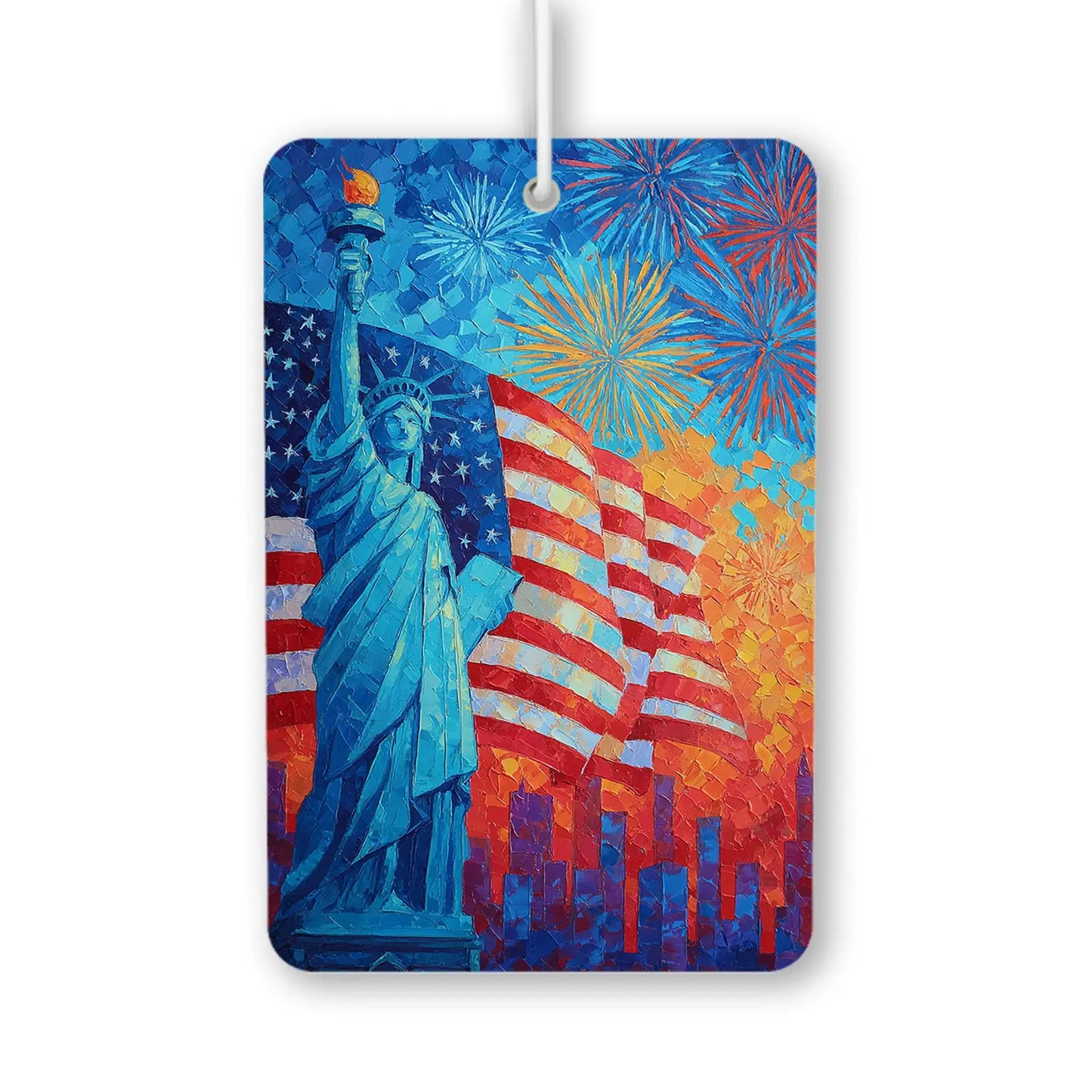 Statue of Liberty with Fireworks Art Print Air Freshener