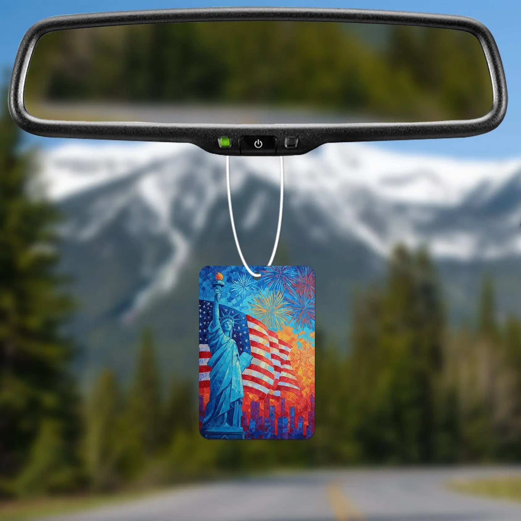 Statue of Liberty with Fireworks Art Print Air Freshener