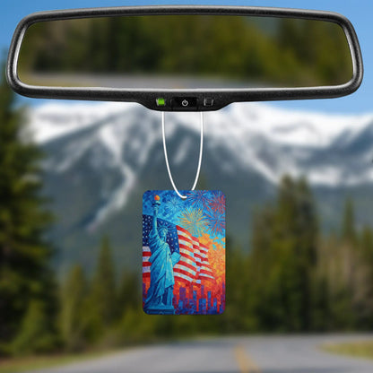 Statue of Liberty with Fireworks Art Print Air Freshener