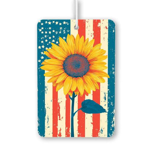 Sunflower American Flag Air Freshener