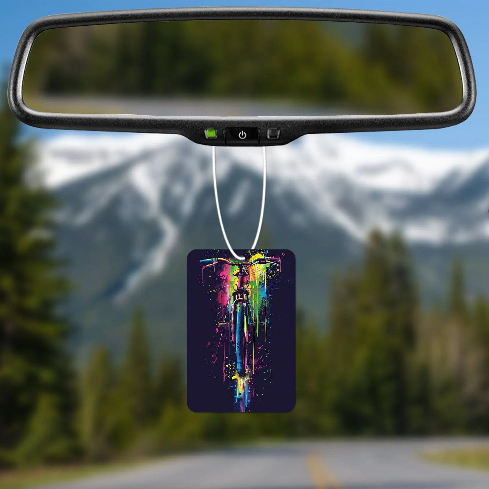 Vibrant Bike Splash Art Air Freshener