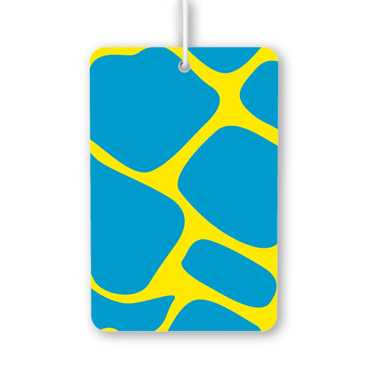 Vibrant Blue and Yellow Abstract Air Freshener