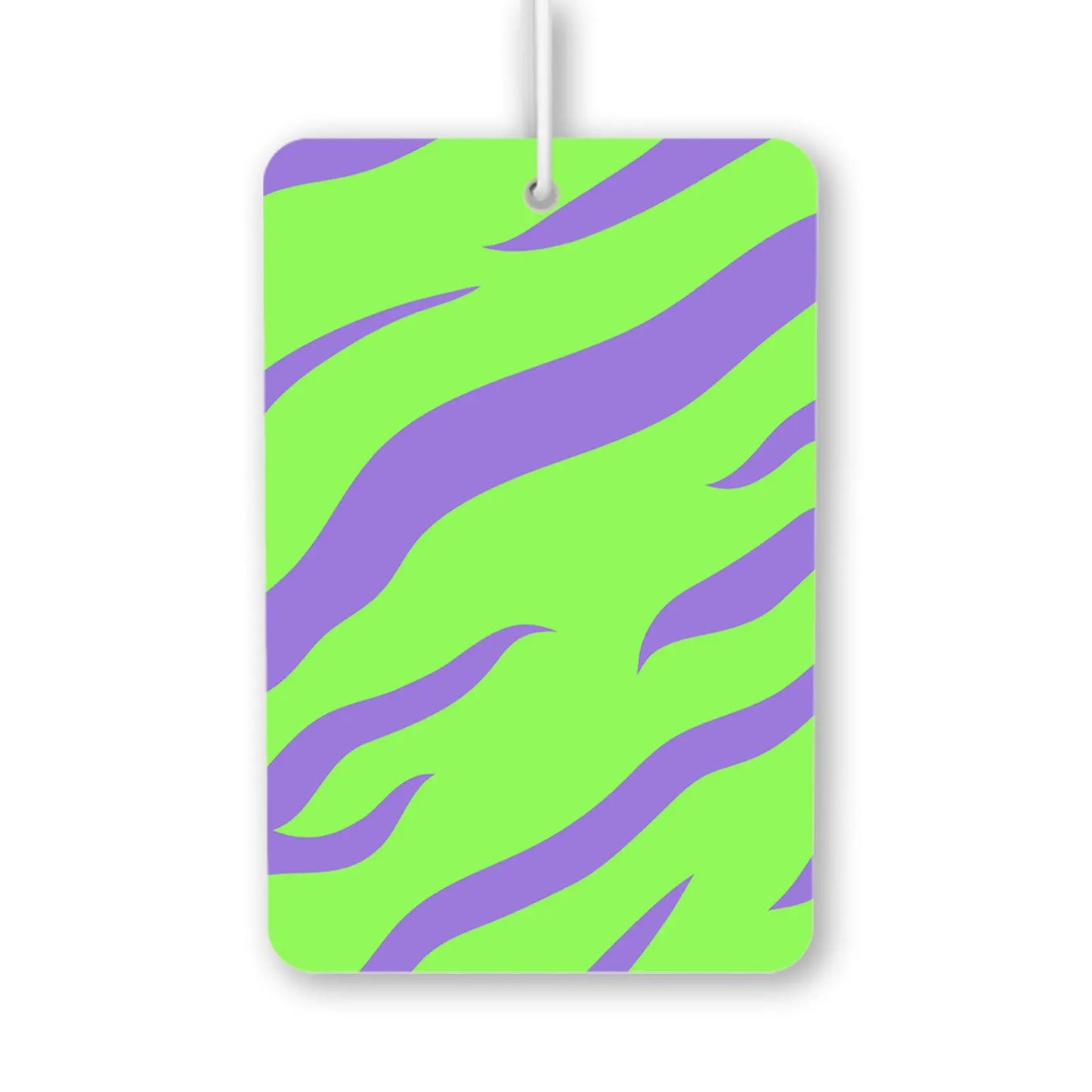 Vibrant Green and Purple Wave Pattern Air Freshener