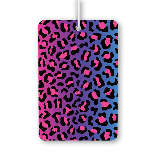 Vibrant Pink and Blue Leopard Print Air Freshener