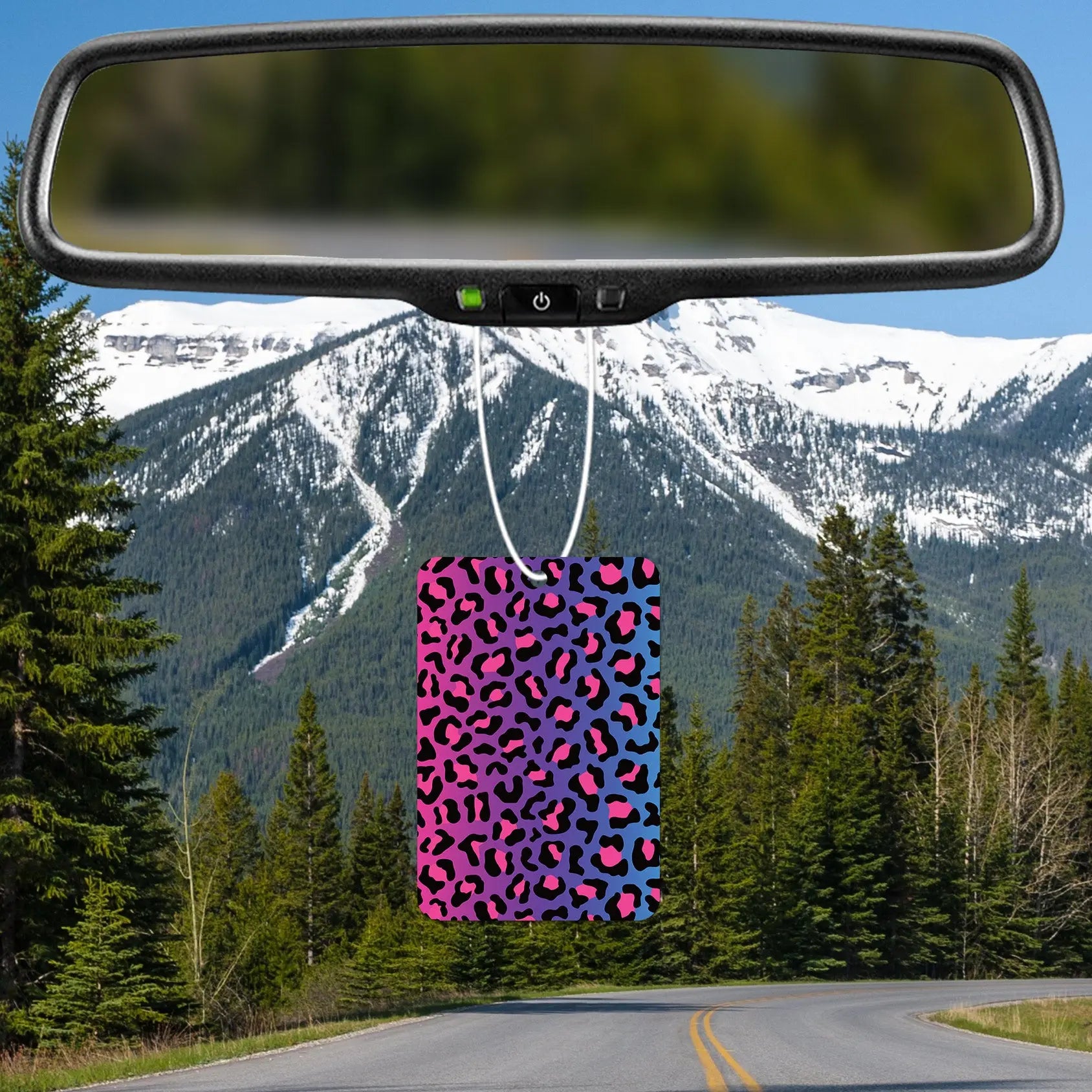 Vibrant Pink and Blue Leopard Print Air Freshener