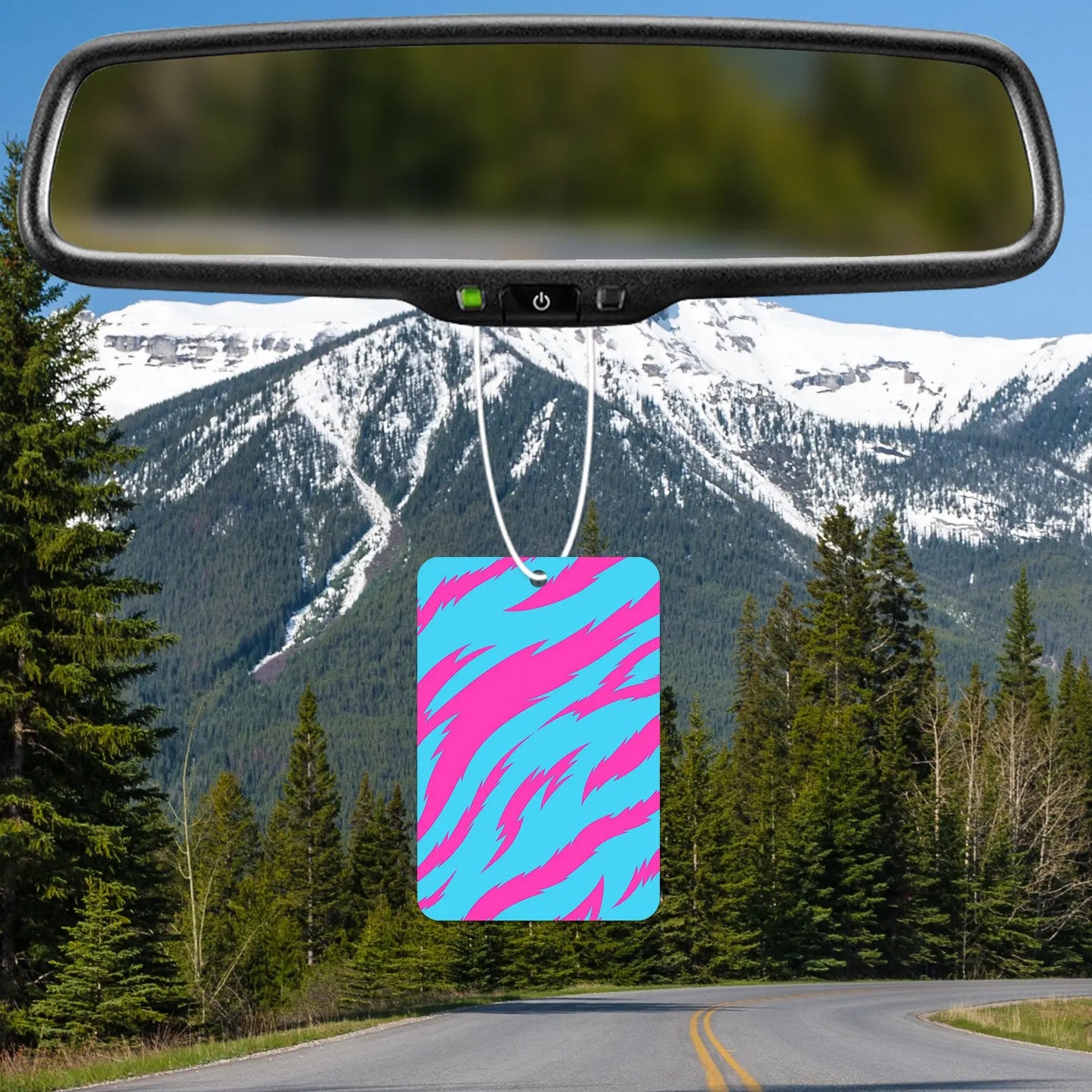 Vibrant Pink and Blue Wave Pattern Air Freshener
