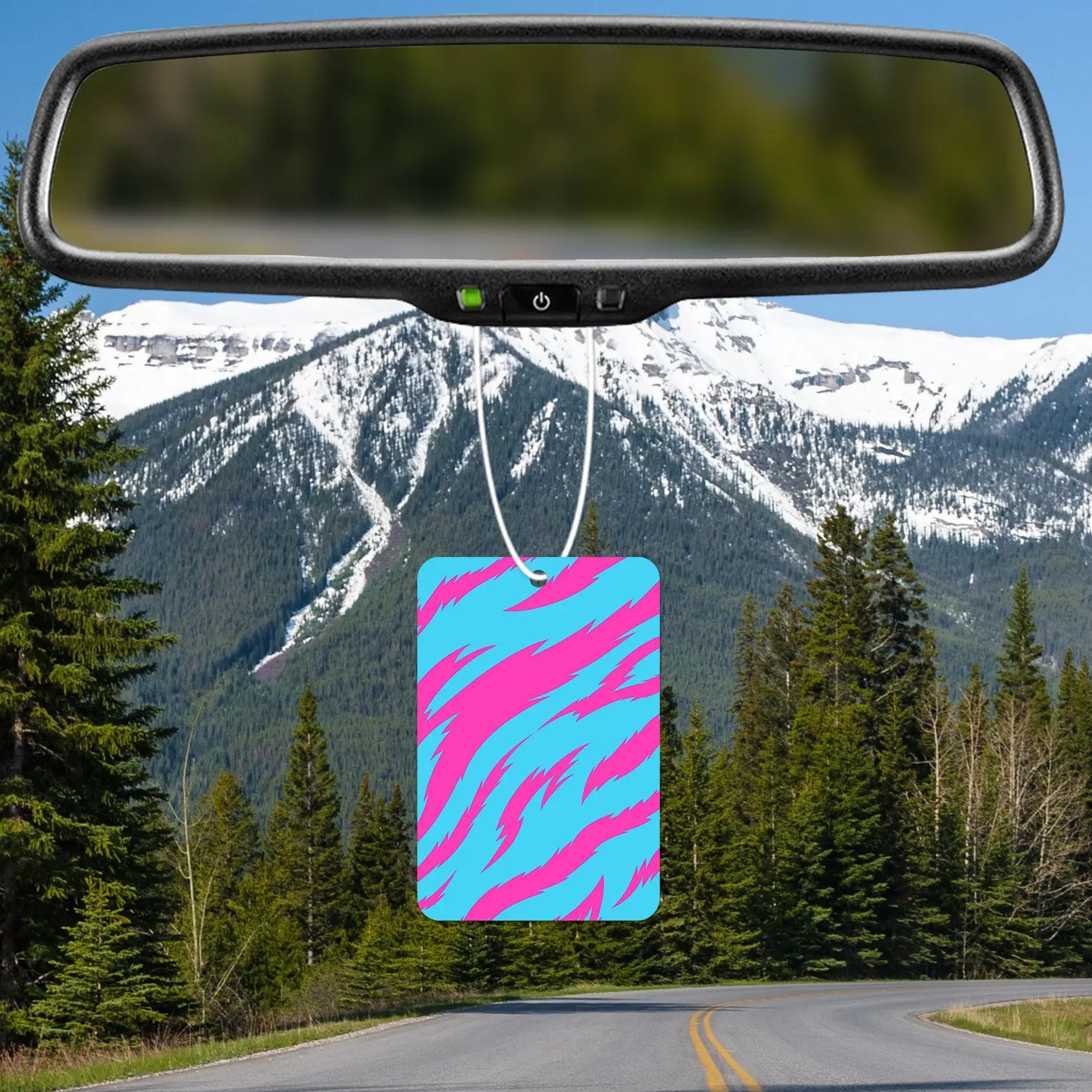 Vibrant Pink and Blue Wave Pattern Air Freshener