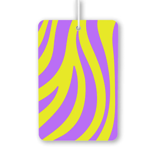 Vibrant Purple and Yellow Wave Pattern Air Freshener