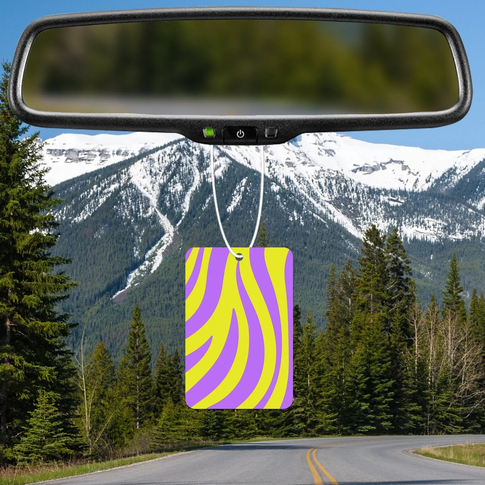 Vibrant Purple and Yellow Wave Pattern Air Freshener
