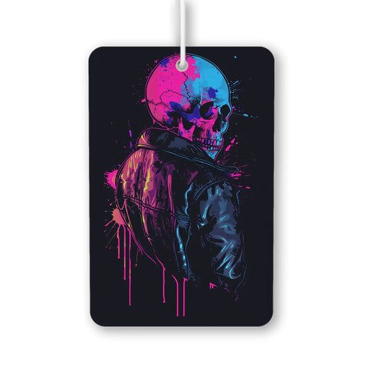 Vibrant Skull in Leather Jacket Air Freshener