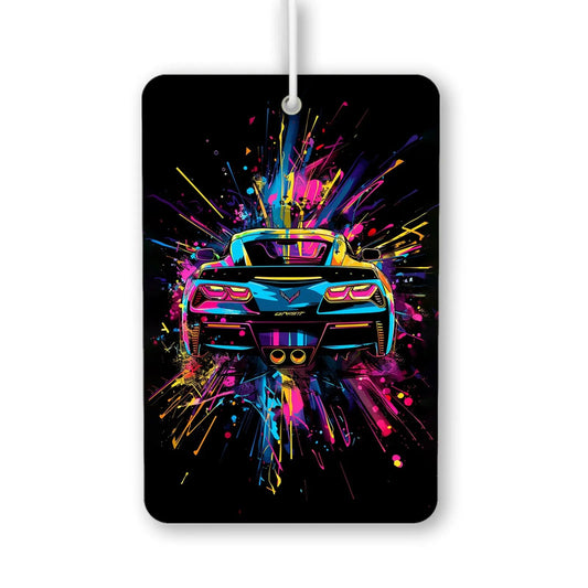 Vibrant Sports Car Graphic Air Freshener