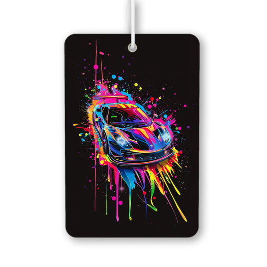 Vibrant Sports Car Splash Art Air Freshener