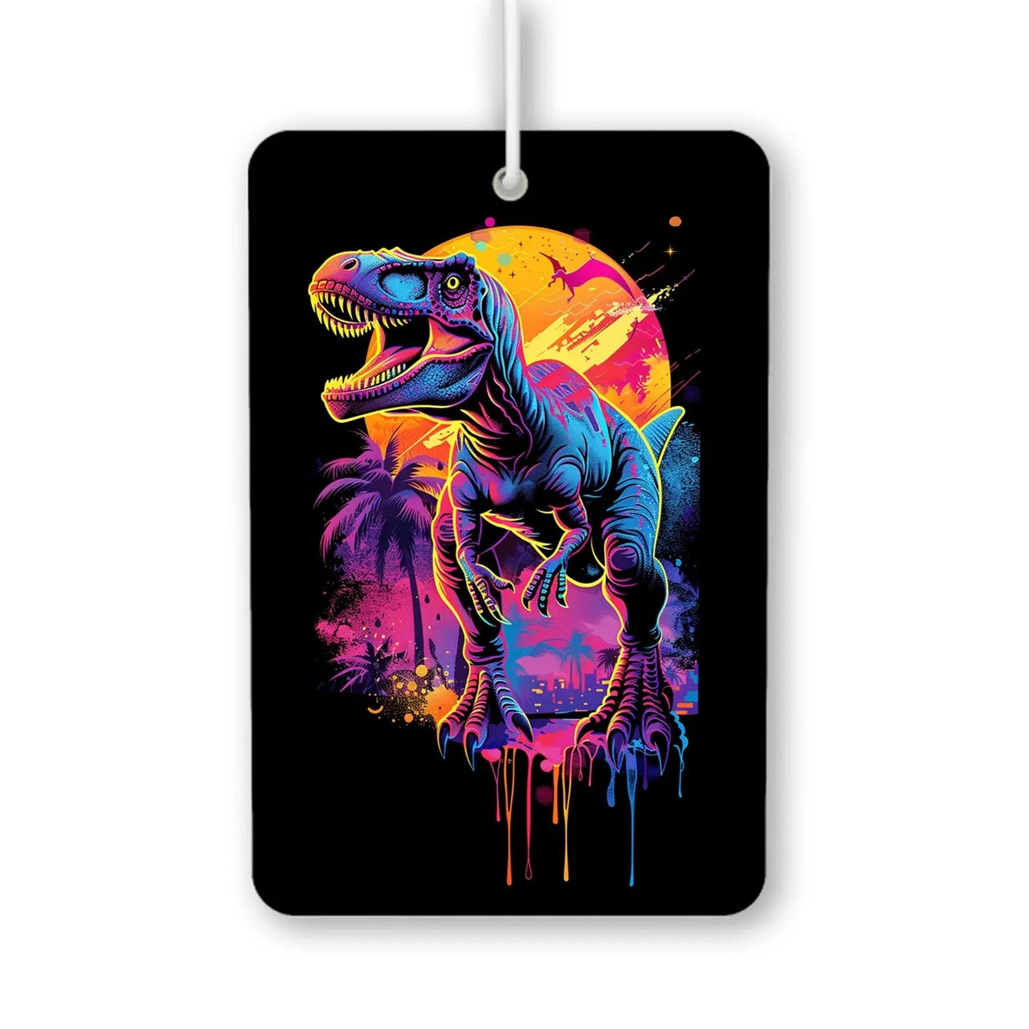 Vibrant T-Rex Sunset Air Freshener