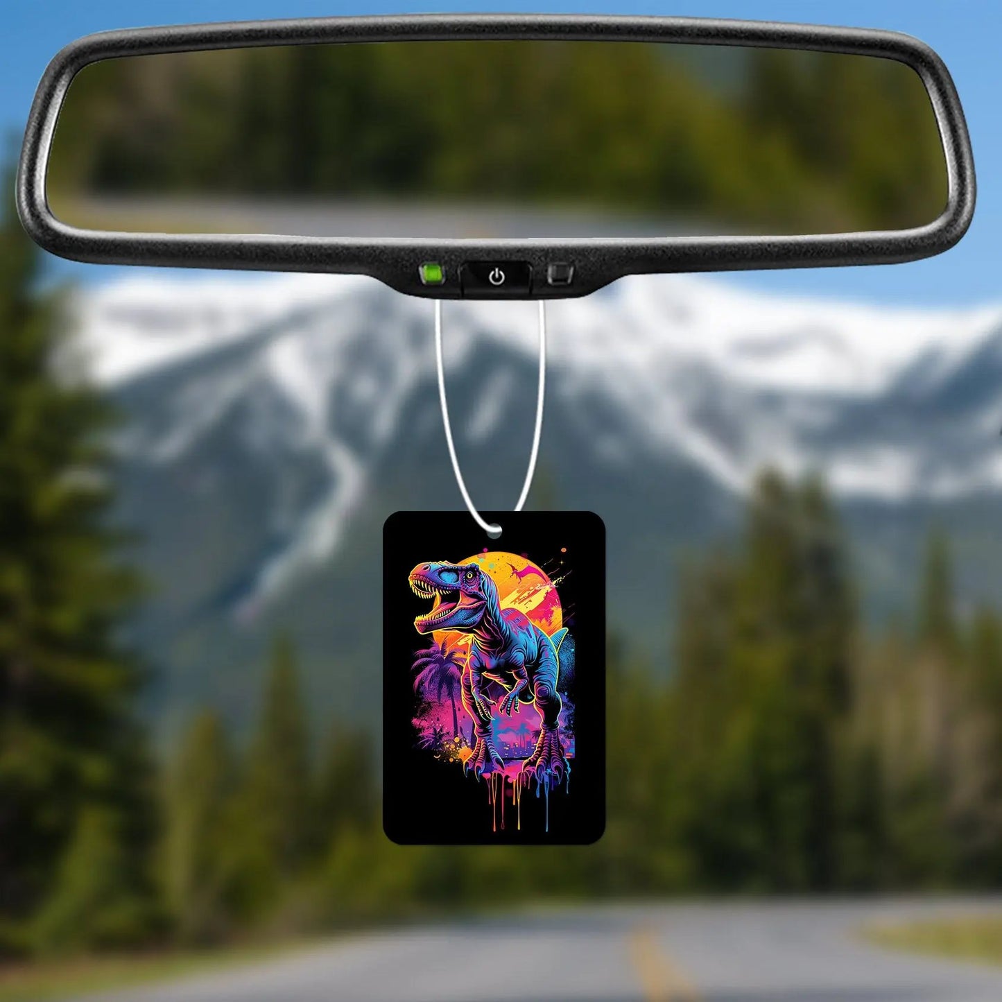 Vibrant T-Rex Sunset Air Freshener