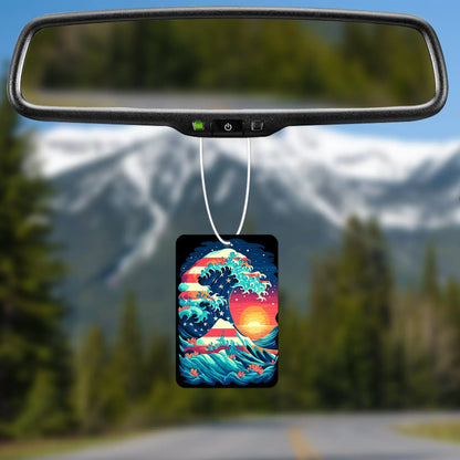 Vibrant Wave Sunset Air Freshener