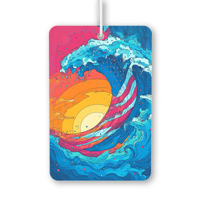 Vibrant Wave with American Flag Air Freshener