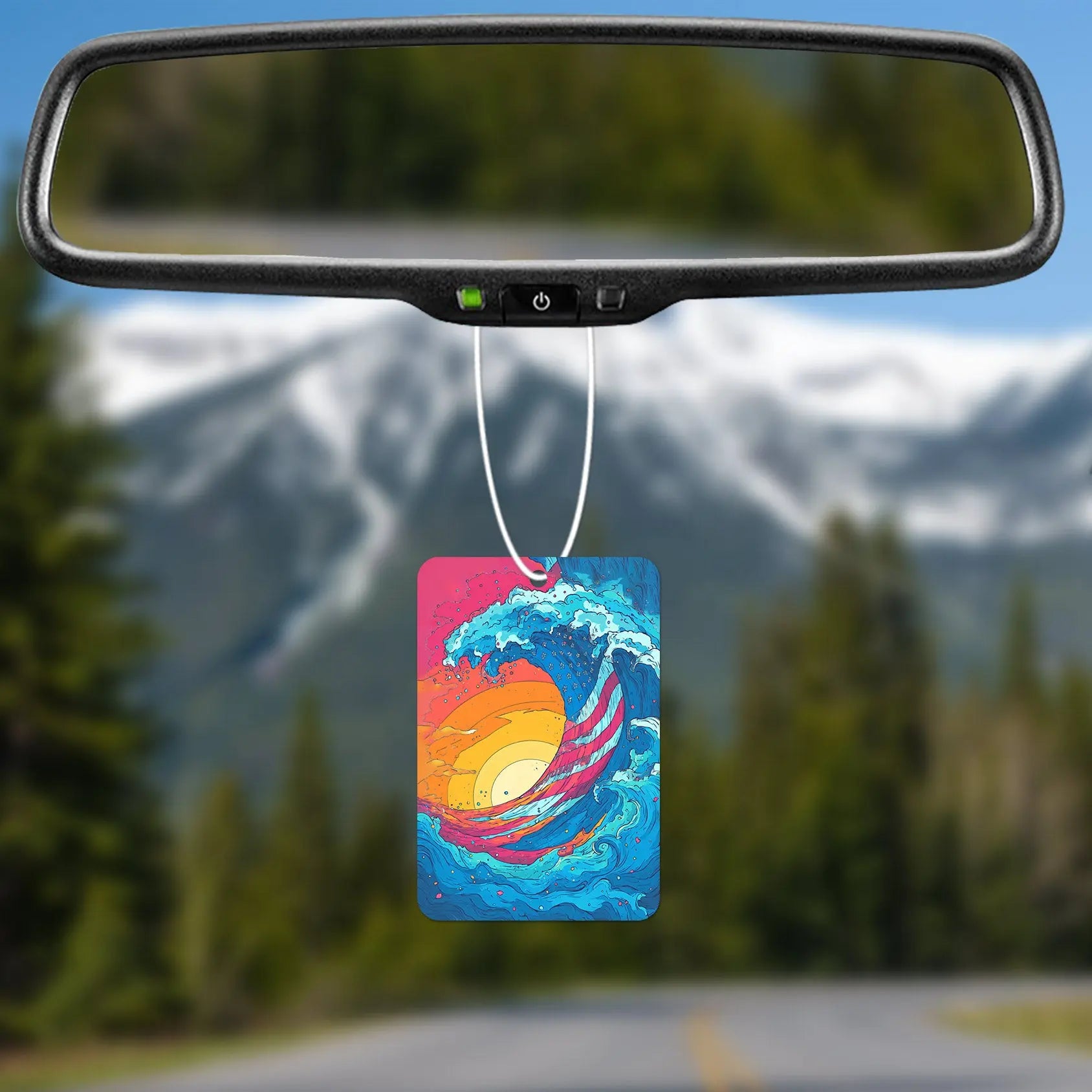 Vibrant Wave with American Flag Air Freshener