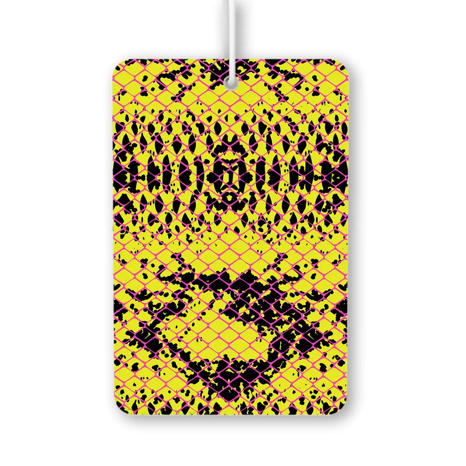 Vibrant Yellow and Black Snake Print Air Freshener