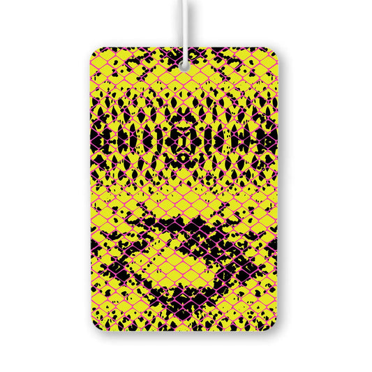 Vibrant Yellow and Black Snake Print Air Freshener