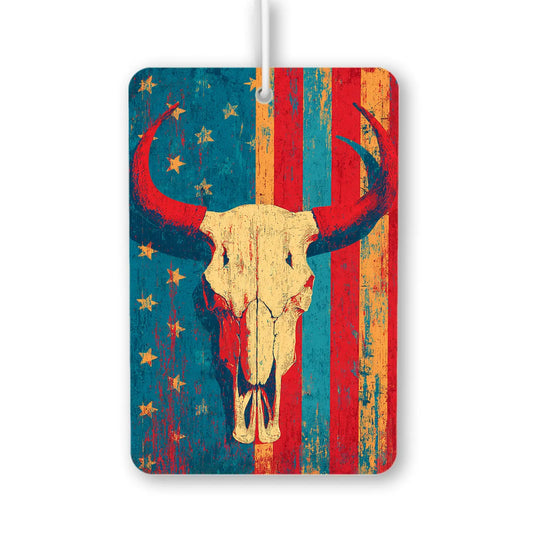 Vintage Bull Skull on Striped Background Air Freshener