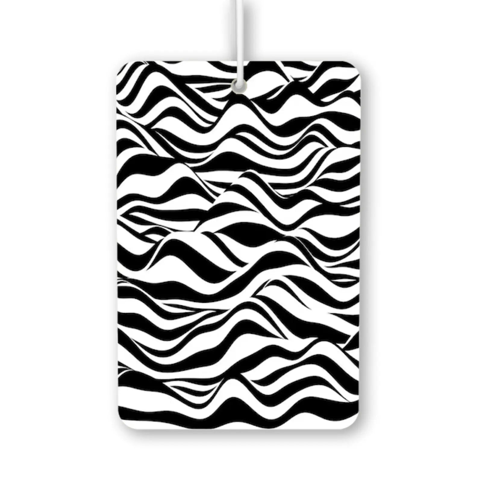 Wavy Black and White Pattern Air Freshener