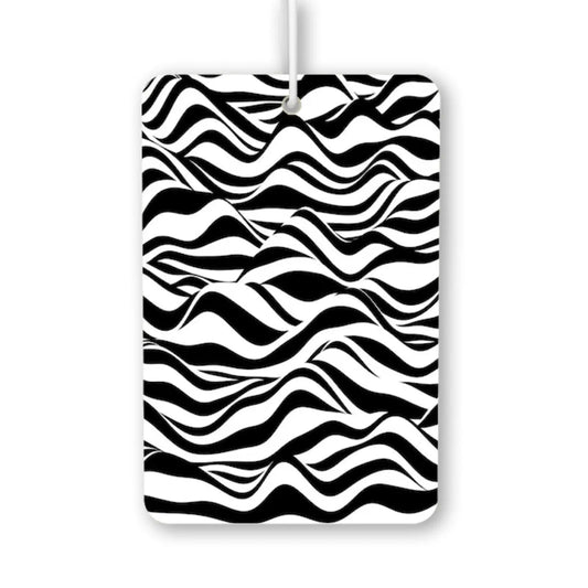 Wavy Black and White Pattern Air Freshener