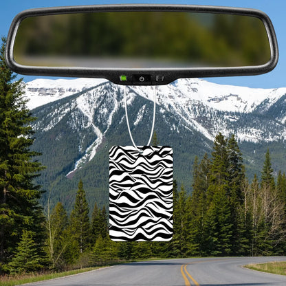 Wavy Black and White Pattern Air Freshener