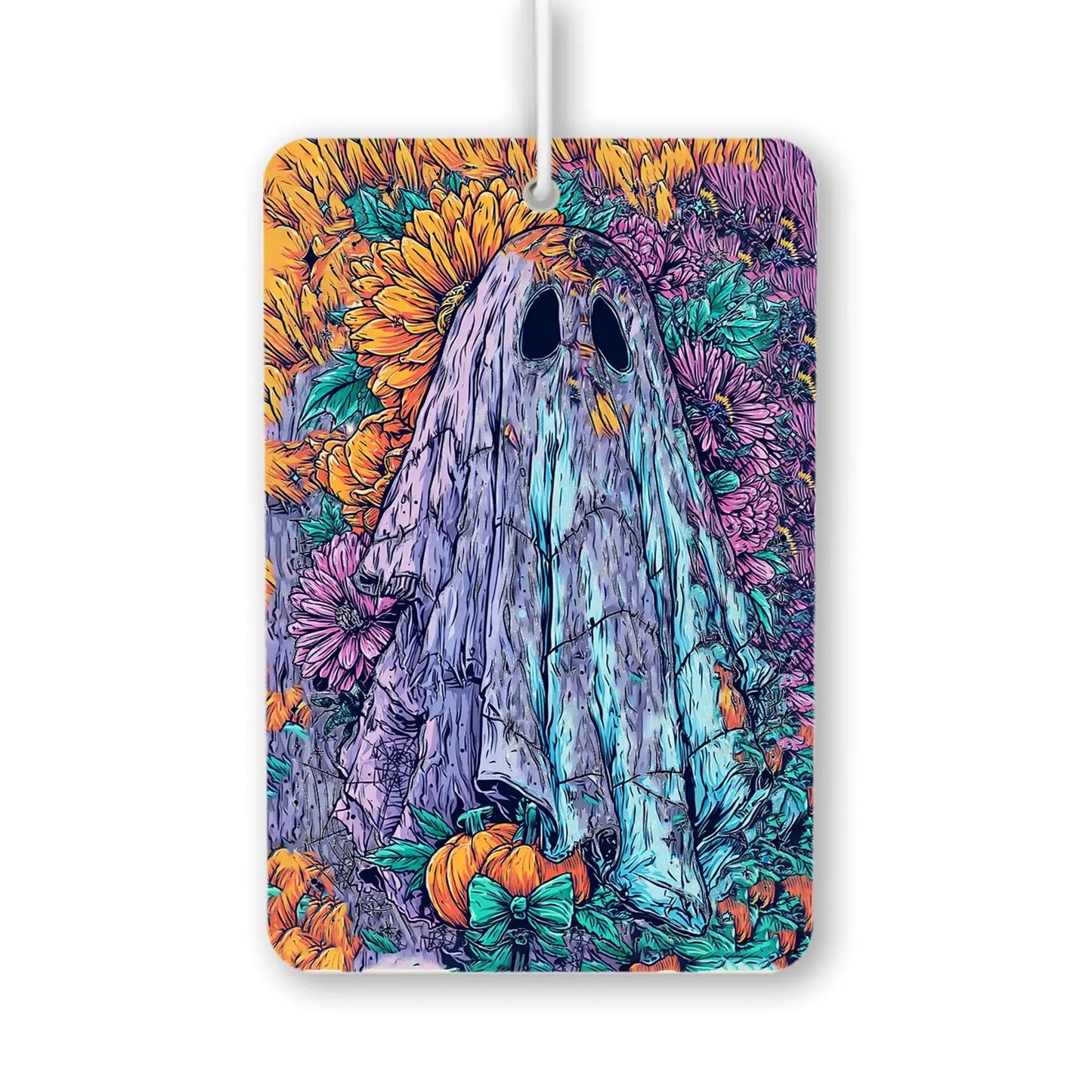 Whimsical Ghost Among Sunflowers Air Freshener