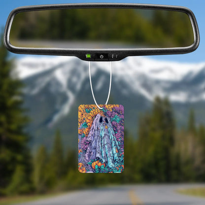Whimsical Ghost Among Sunflowers Air Freshener