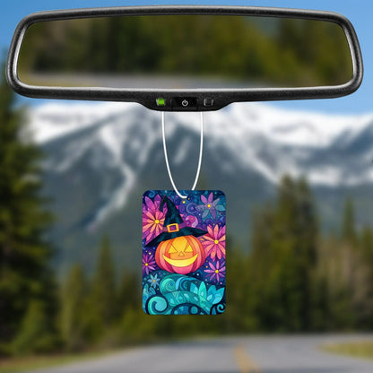 Whimsical Pumpkin and Floral Halloween Air Freshener