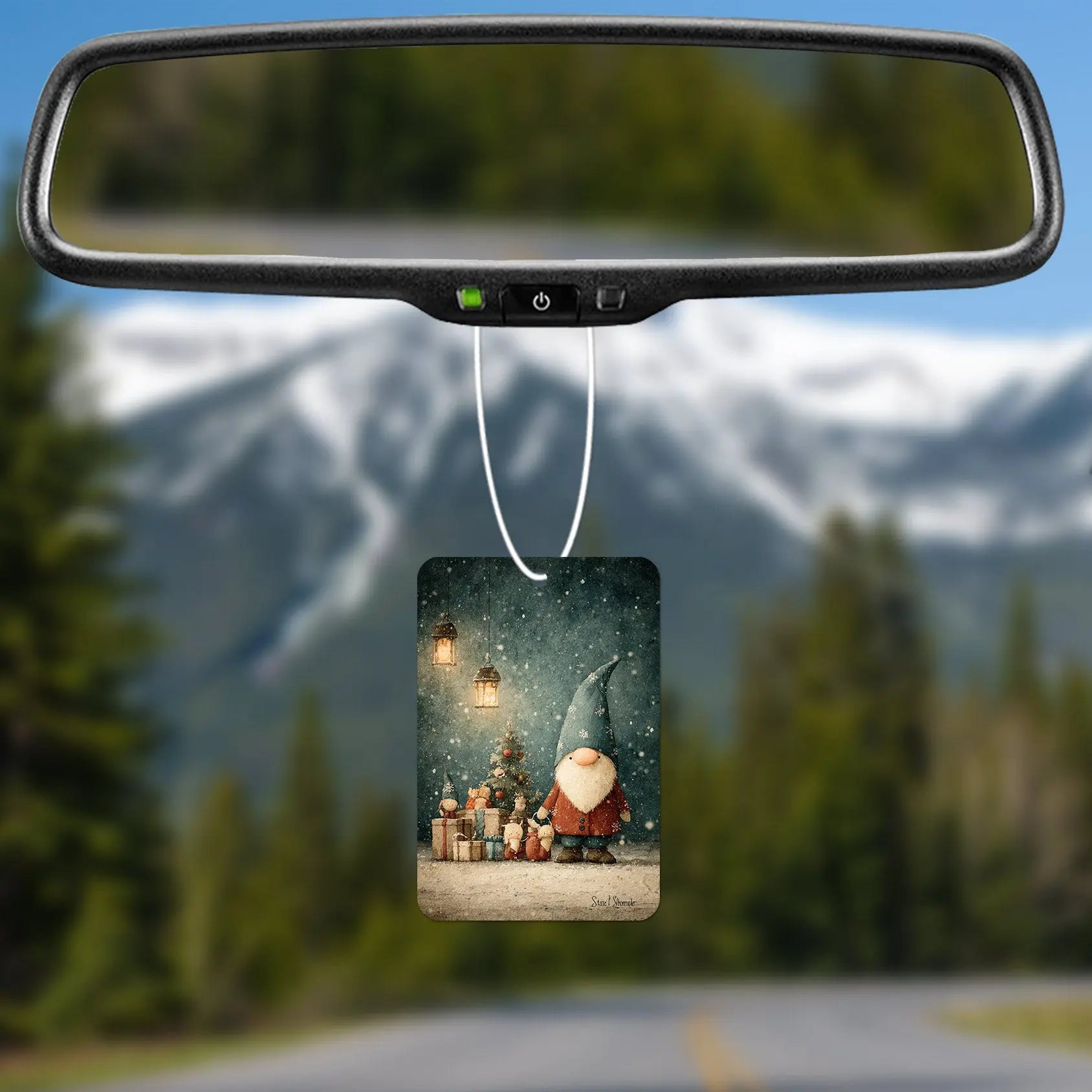 Whimsical Winter Gnome Scene Air Freshener