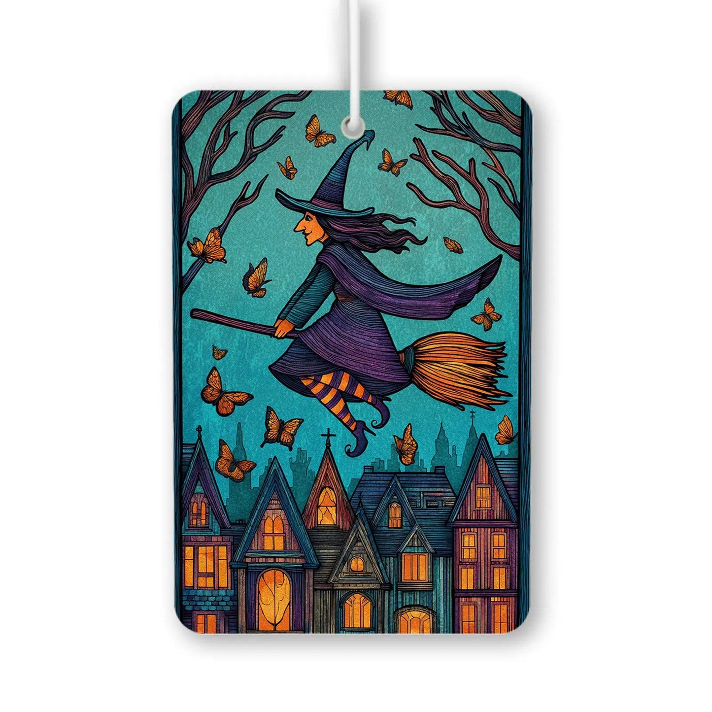 Whimsical Witch on Broomstick Air Freshener