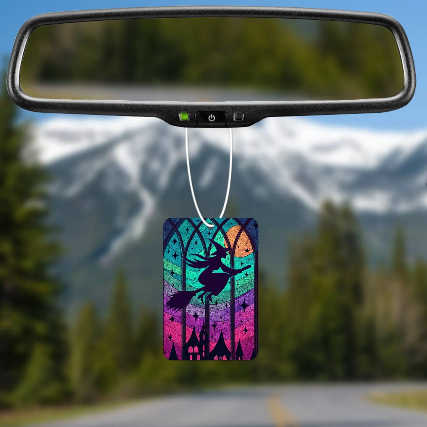 Witch Silhouette Stained Glass Air Freshener
