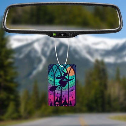 Witch Silhouette Stained Glass Air Freshener
