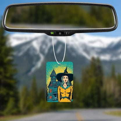 Witchy Woman with Haunted House Air Freshener