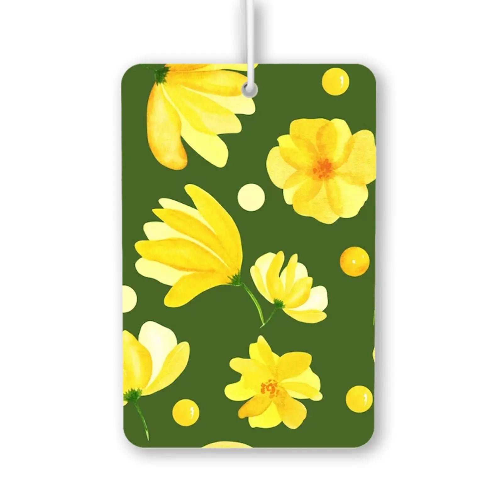 Yellow Floral Pattern Air Freshener