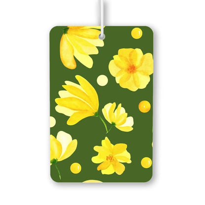 Yellow Floral Pattern Air Freshener
