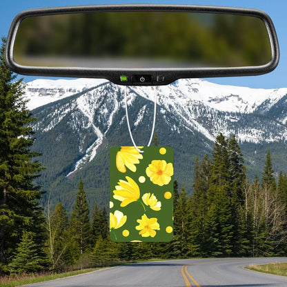 Yellow Floral Pattern Air Freshener