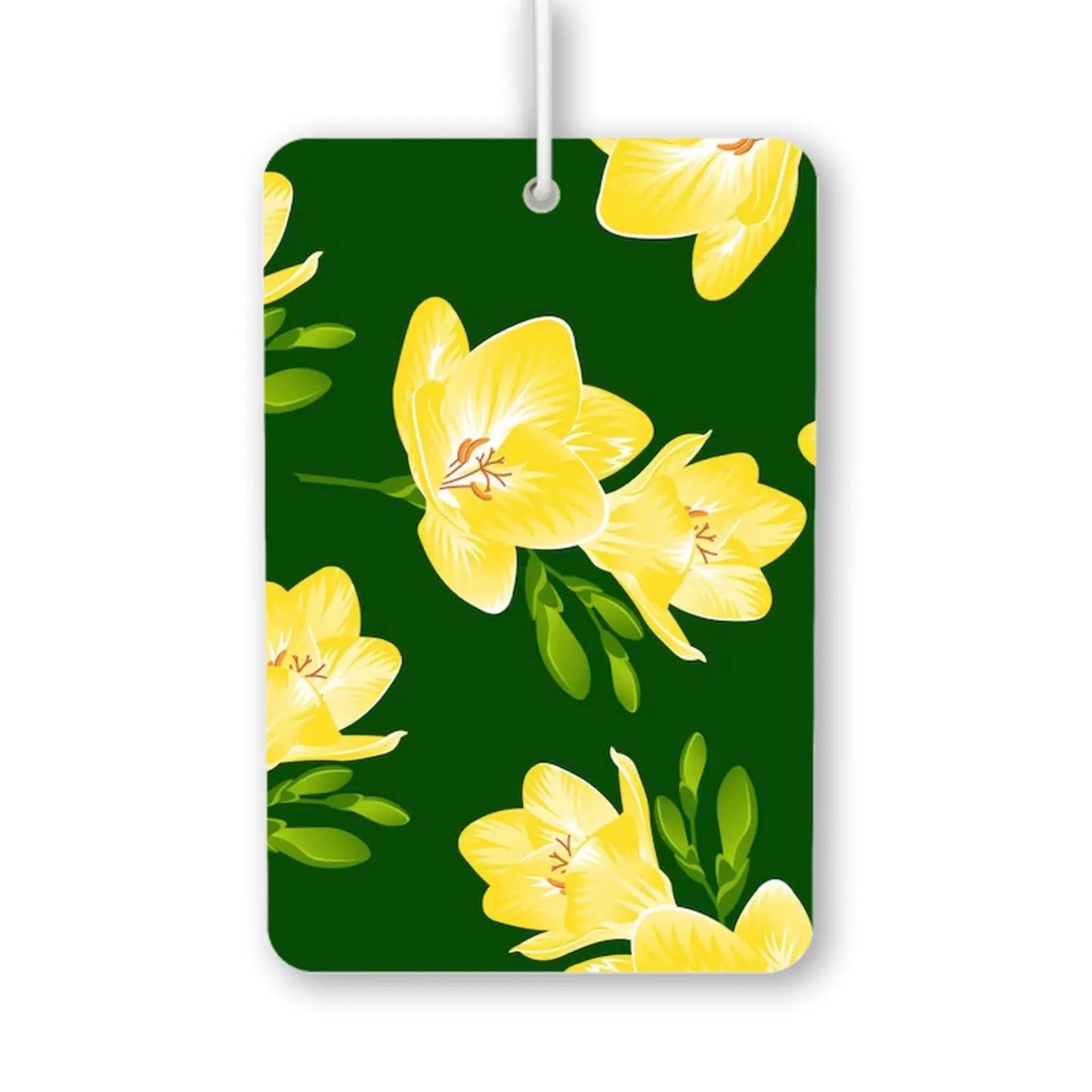 Yellow Floral Pattern Air Freshener