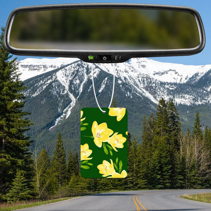 Yellow Floral Pattern Air Freshener