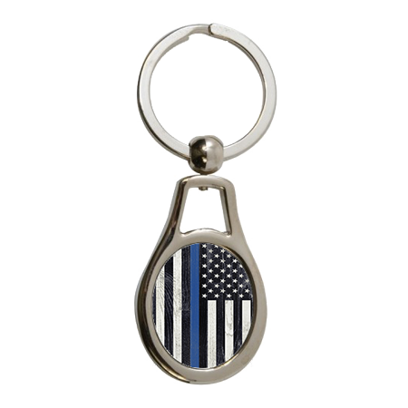 Oval Metal Key Ring Tag - 1.3 x 2.3